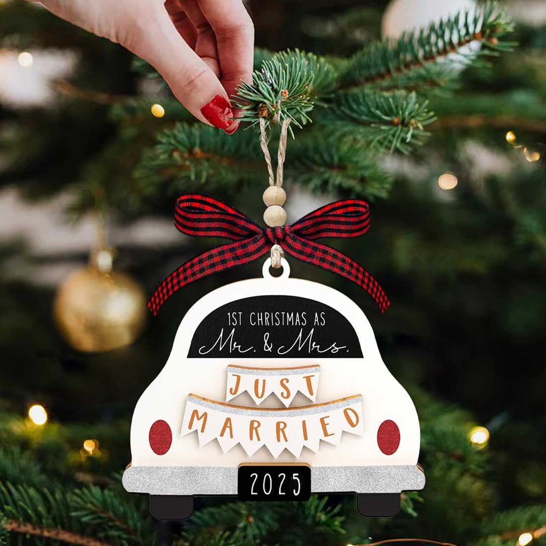 First Christmas Married Ornament 2025, Our First Christmas As Mr and Mrs Christmas Ornament - Bridal Shower Gift, Marriage Gifts, Wedding Gifts for Couples, Gifts for Newlyweds